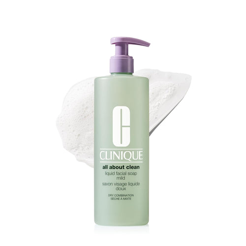 Clinique All About Clean Liquid Facial Soap Mild | Gentle Face Cleanser For Dry Combination Skin | Type 2 Face Wash | Step 1 in 3-Step Skin Care Routine