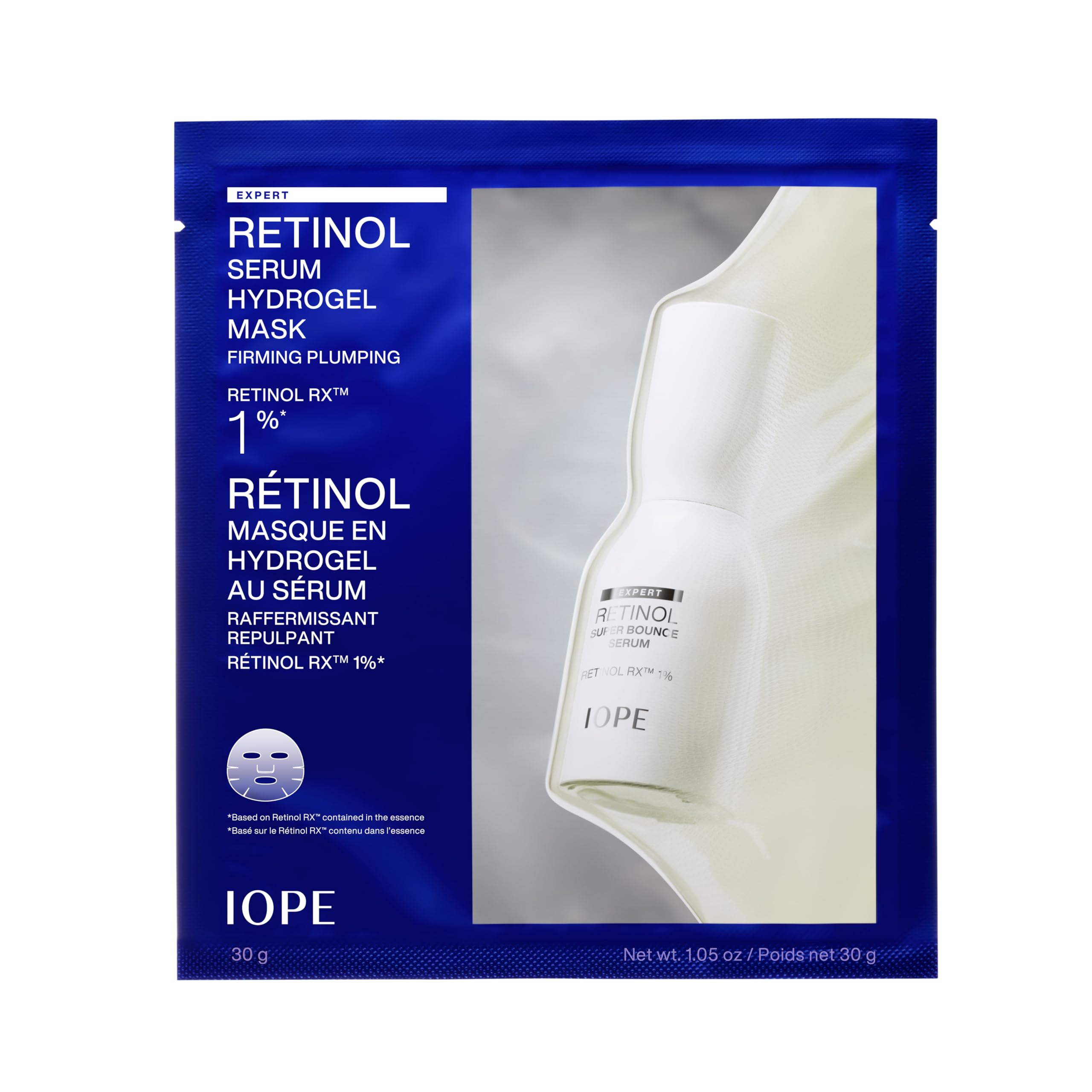IOPE Expert Retinol Serum Gel Mask - High-Performance Hydrogel Face Mask with Retinol - Visibly Firms, Refines Pores, and Boosts Radiance - Intensive Anti-Aging Treatment