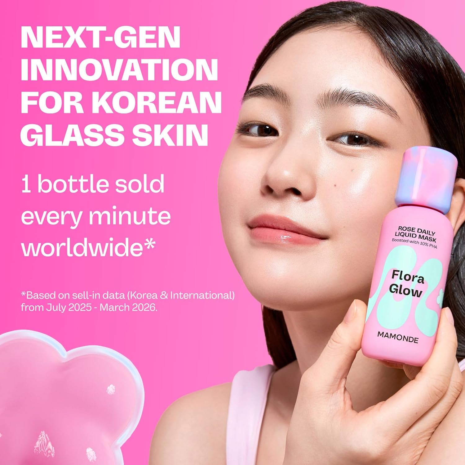 MAMONDE Flora Glow Rose Daily Liquid Mask | Hydrating, Exfoliating, Smoothing Korean Leave-On Face Mask with Hyaluronic Acid & Peptides For Korean Glass Skin | For All Skin Types
