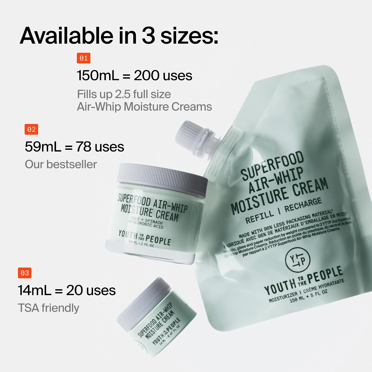 Youth To The People Superfood Air-Whip Face Moisturizer - Lightweight Cream | Hyaluronic Acid Facial Cream - Up to 48H Hydration, Strengthen Skin Barrier, Smooth Fine Lines + Plump Skin, Non-comedogenic