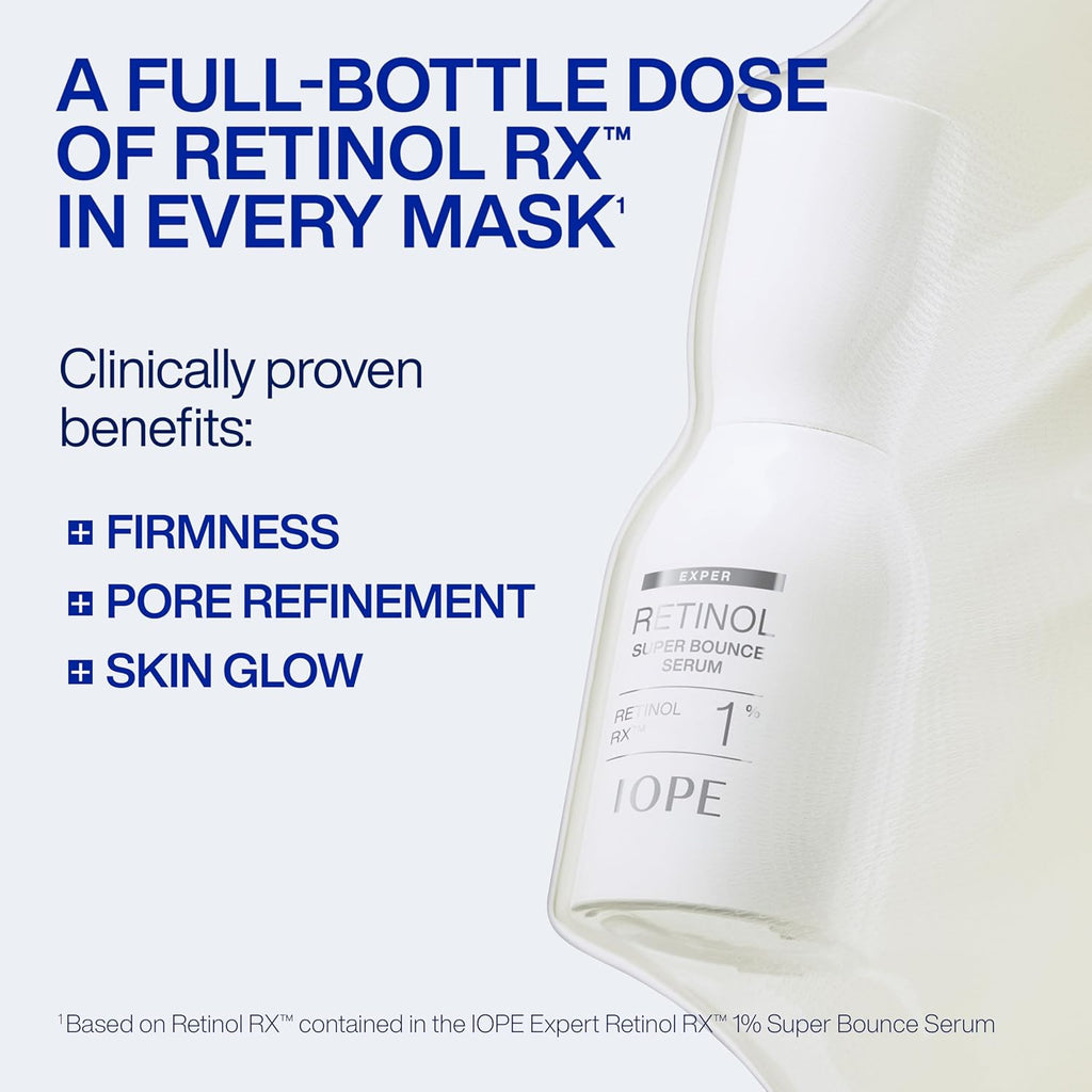 IOPE Expert Retinol Serum Gel Mask - High-Performance Hydrogel Face Mask with Retinol - Visibly Firms, Refines Pores, and Boosts Radiance - Intensive Anti-Aging Treatment