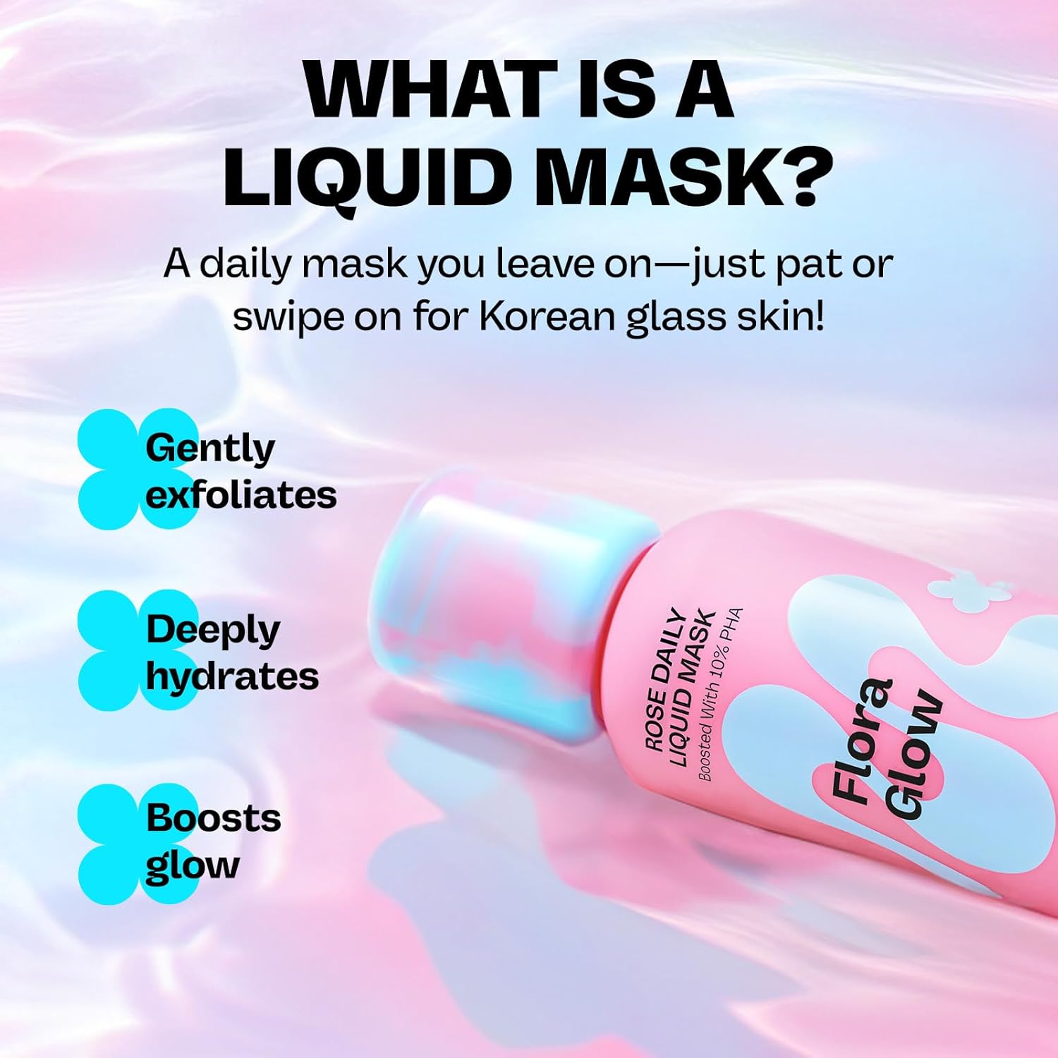 MAMONDE Flora Glow Rose Daily Liquid Mask | Hydrating, Exfoliating, Smoothing Korean Leave-On Face Mask with Hyaluronic Acid & Peptides For Korean Glass Skin | For All Skin Types