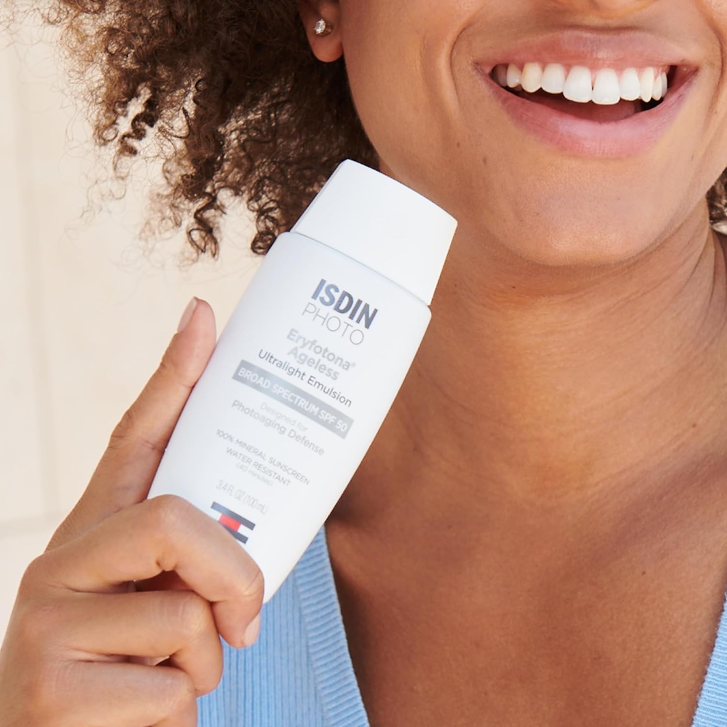 ISDIN Eryfotona Ageless Tinted Mineral Face Sunscreen SPF 50, Zinc Oxide | Anti-Aging, 100% Mineral UV Filters, Ultralight Emulsion, Suitable for Sensitive Skin, Dermatologist Recommended